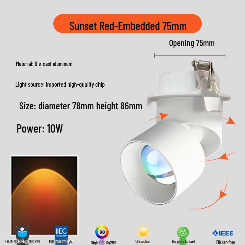 

Sunset Glow Recessed Spot Lamp - No Drill Installation Default Item