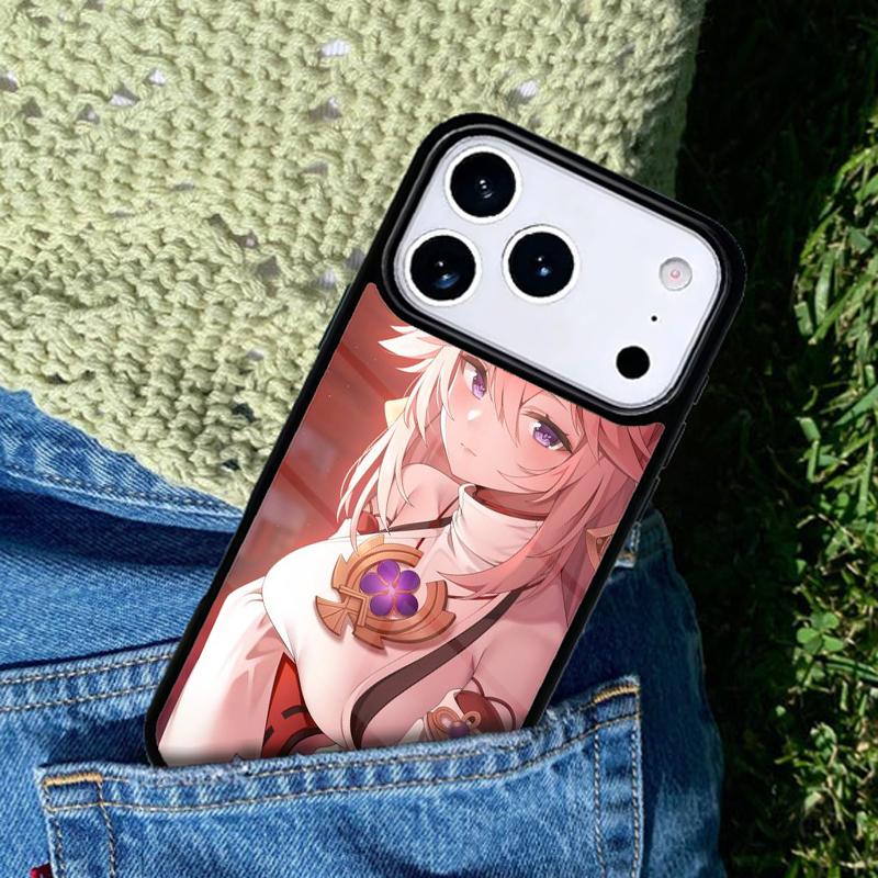 Genshin Impact Yae Miko Phone Case Cover Compatible with for IPhone 17air 16e 15 14 13 12 11Pro Max 17 Air