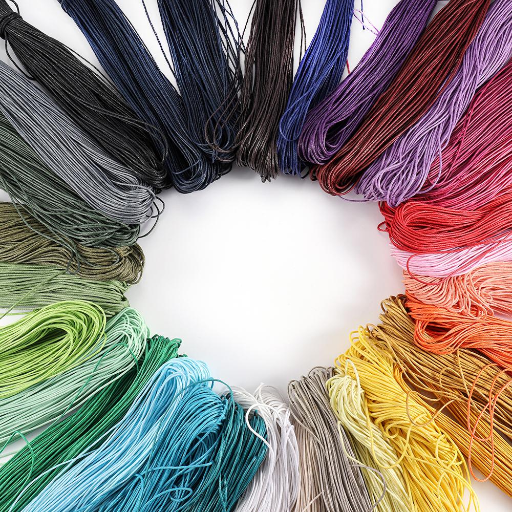 65m/Lot Waxed Cotton String Beading Cord Rope 1mm For Bracelet And Necklace Jewelry Making Weaving Supplies Accessories