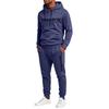 Herren Lässiges 2-teiliges Set Hoodie und Hose mit elastischem Bund und geradem Bein mit lustigem Buchstabenaufdruck