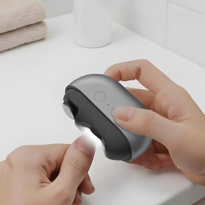 Rechargeable Electric Nail Clippers with LED Light Easy Clip Trimmer Portable Nail Grinder for Fingernail Toenail Grooming