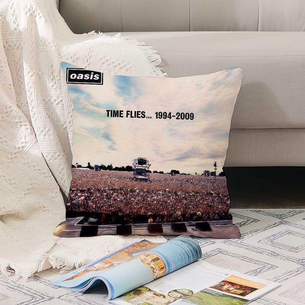 Hot Rock Band O-Oasis Pillow Case Office Cushions Suitable For Sofa Car Bedroom Decorative Cushion Cover