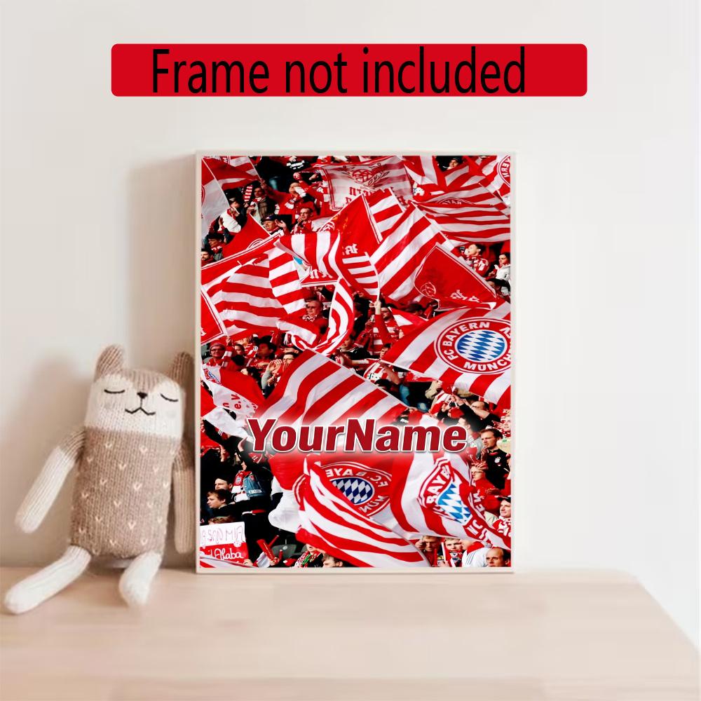 Fc Bayern Mnchen Customize Your Name Diamond Painting Round Diamond Diy Frameless Holiday Artwork Suitable For Home Office Wall Decoration