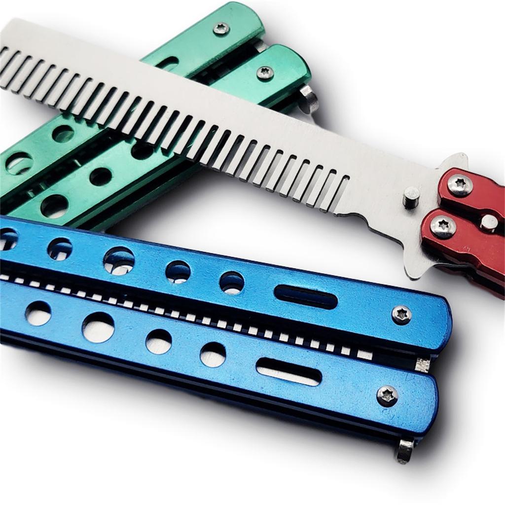 Butterfly Combs Stainless Steel Folding Training Practice Combs Hair Styling Tools For Sport Outdoor Use