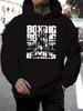 Boxing Graphic Hoodie - Casual Long Sleeve Pullover with Drawstring