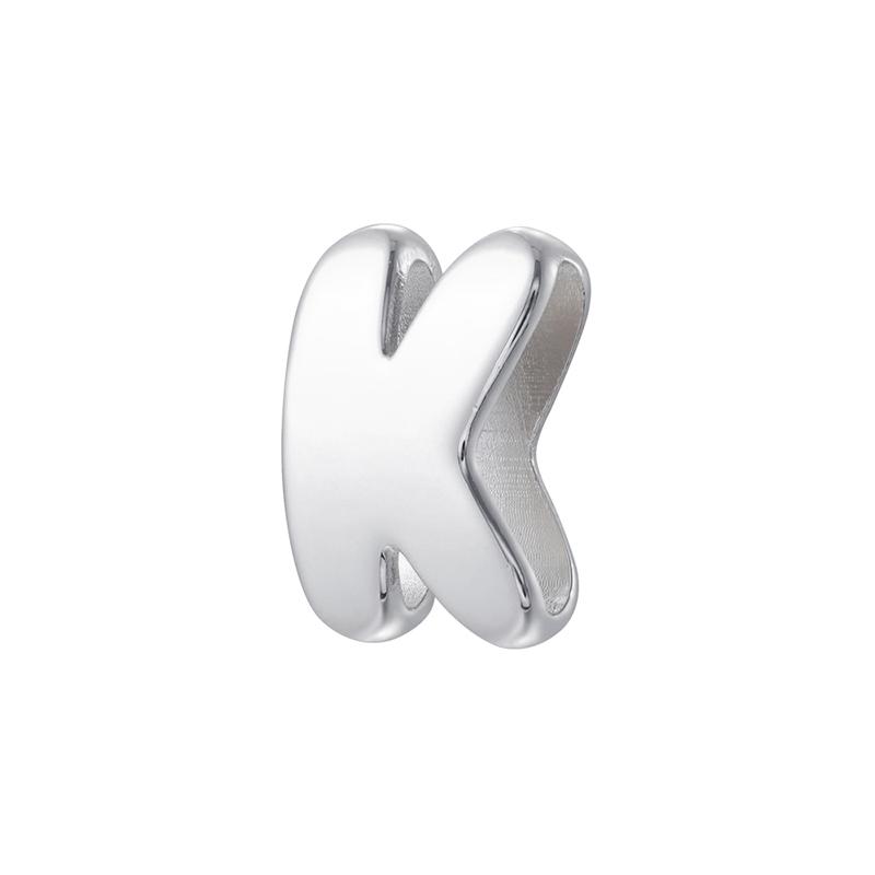 1Pcs Silvery Large/Small Polished Bead Letter Charm Pendant Suitable for Handmade Jewellery Accessories 1 Piece: VZ518