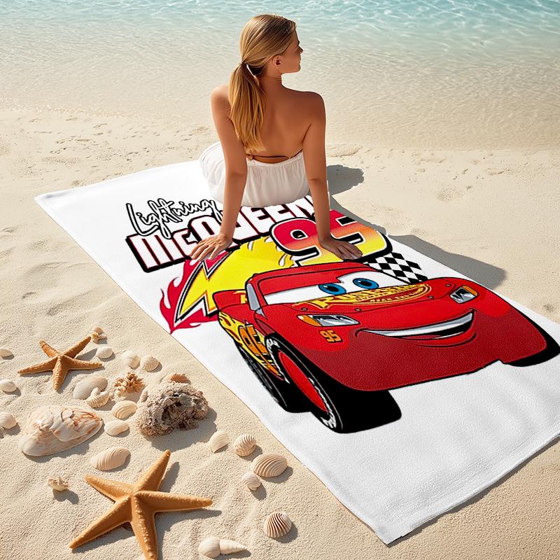 Lightning McQueen Beach Towel Outdoor Camping Beach Towel for Vacation Swim Outdoor Pool Absorbent Bath Towel
