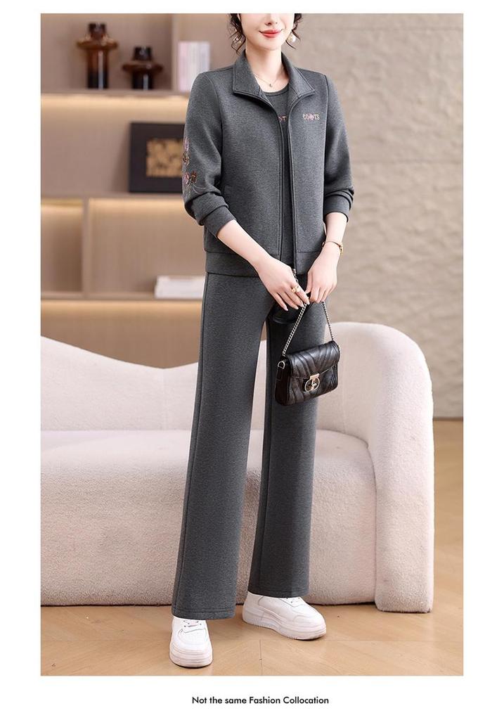 Women's Casual Sportswear: Spring/Autumn Loose Hoodie, Long Pants, Outdoor Jogging/Fitness Three-Piece Set