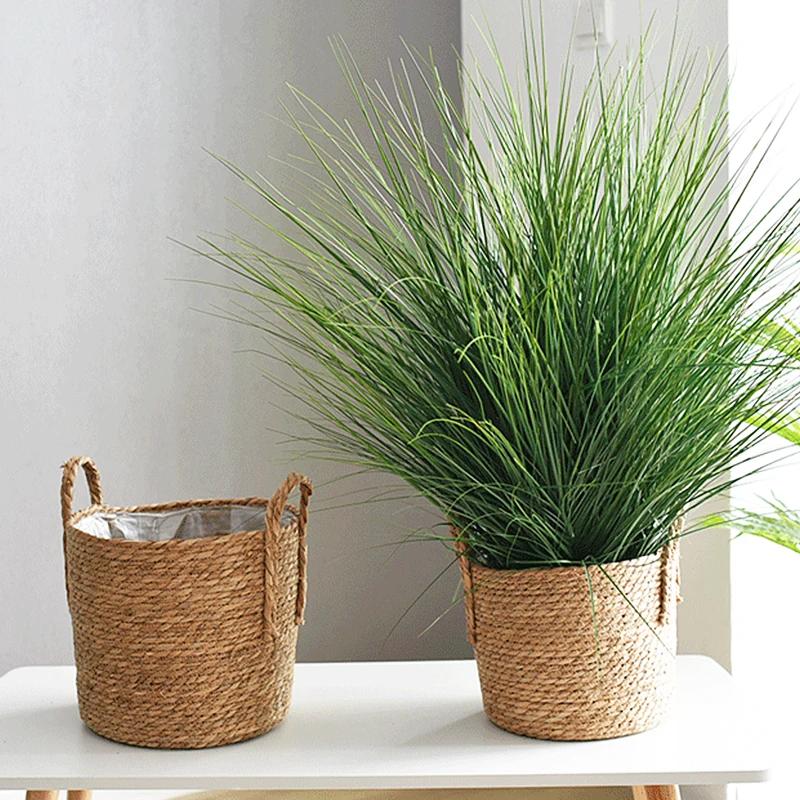 Nordic Extra Large Straw Flower Pot Seaweed Storage Basket Potted Plant Flower Basket Plant Basket Woven Floor Indoor Flower Pot
