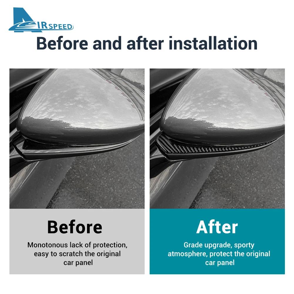 Real Soft Carbon Fiber Trim Sticker LHD RHD For Mazda 3 Axela 2019 2020 2025 2025 2025 2025 2025 Car Rearview Mirror Strip Decor