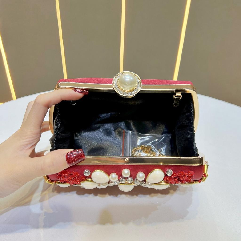 Evening Banquet Formal Dress Handbag Shoulder Bag Women's Bag Diamond-encrusted Clutch Bag