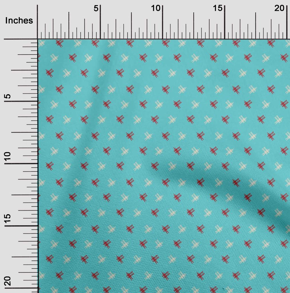 oneOone Cotton Flex Fabric Hash Sign Kasuri Print Fabric BTY 40 Inch Wide