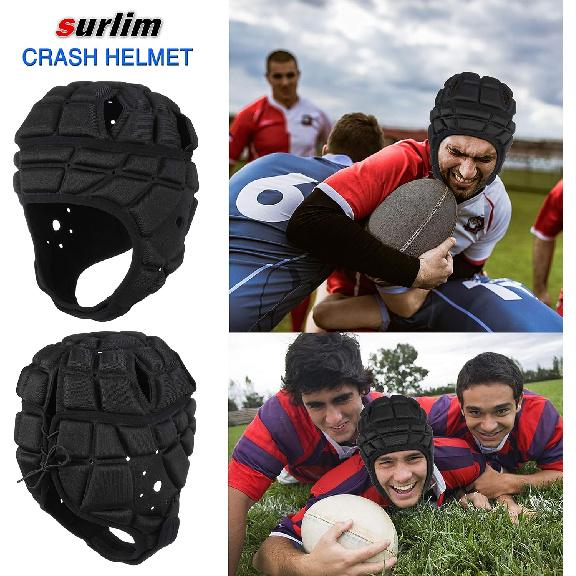 Rugby Soft Helmet Soccer Headgear Scrum Cap 7v7 Flag Football Headguard for Adult XL