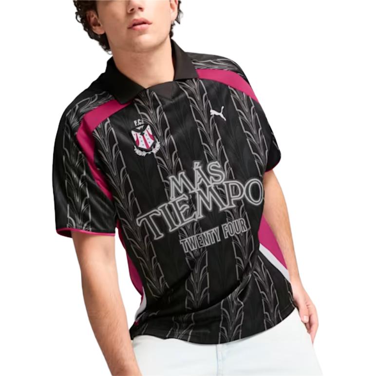 Puma More Time Twenty Four Logo Print Retro Pullover Casual Sports Short Sleeve Football Shirt Men shirts Black 627895-01