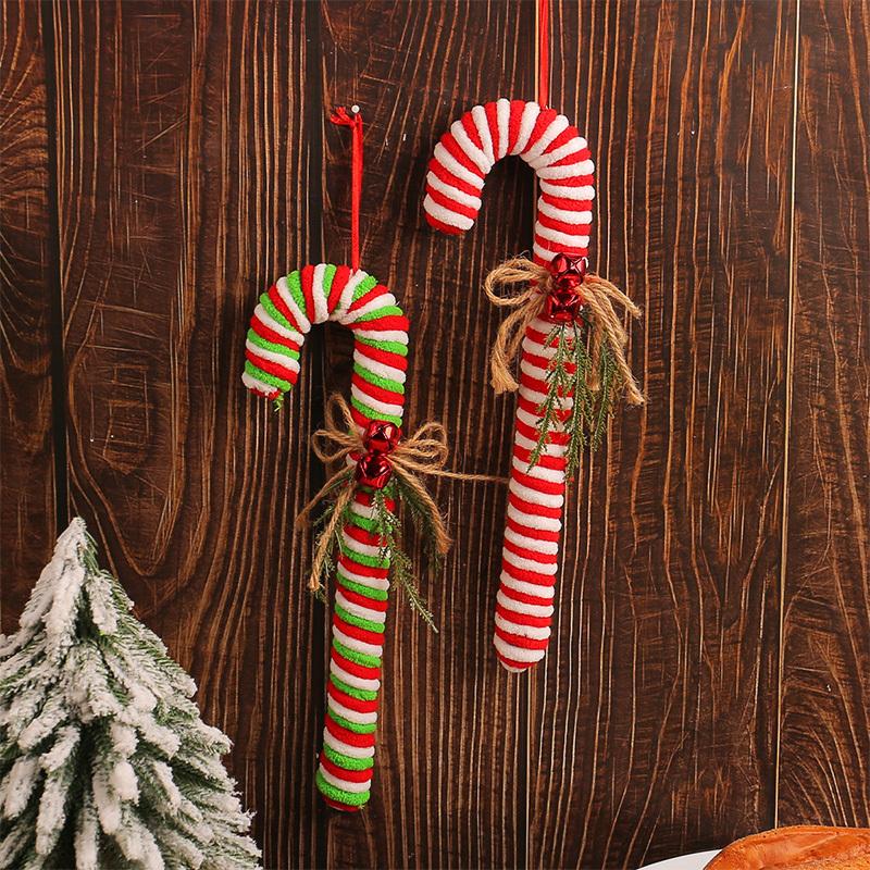 2Pcs Candy Cane Christmas Decorations Ornaments Christmas Decoration Hanging Ornaments for Party Supplies DIY
