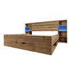 Double Bed High Durability Spacious Storage Space Sturdy Construction Built-in Charger Heavy Duty Strong Wood Slat Support Bed for