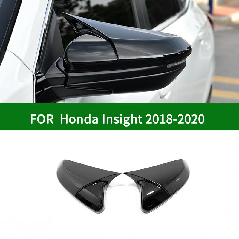 

Для ВСЕХ НОВЫХ Honda Insight 2018-накладка на зеркало заднего вида автомобиля, форма рога, черное углеродное волокно/хромированное боковое зеркало