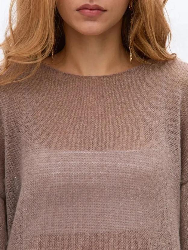 Vår Hul Rund Hals Tynn Genser Strikket Topp For Kvinner