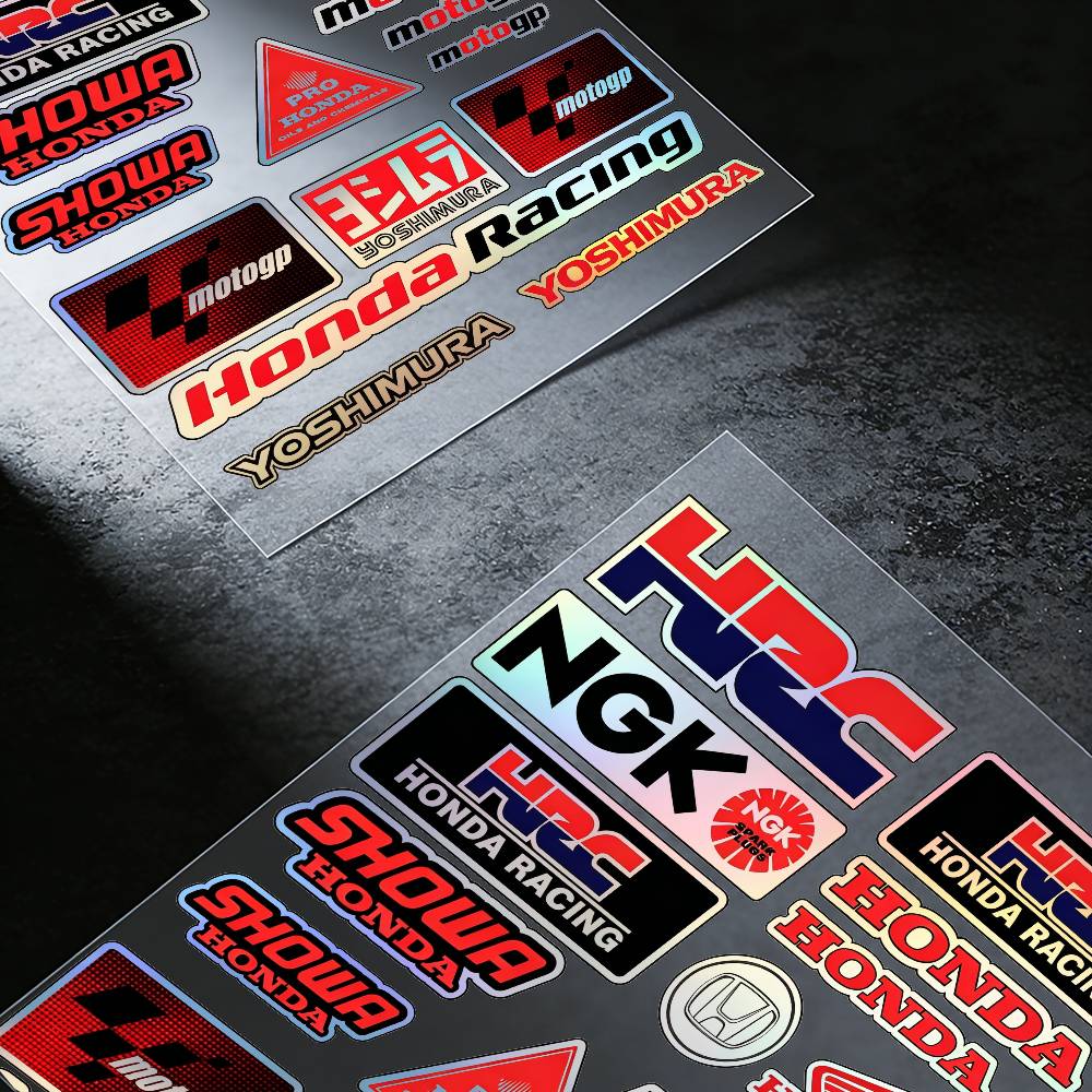 Fashion Laser For Honda Reflective Motorcycle Stickers Waterproof Vinyl Decals For Motorbike Helmet Fuel Tank Bike PH2