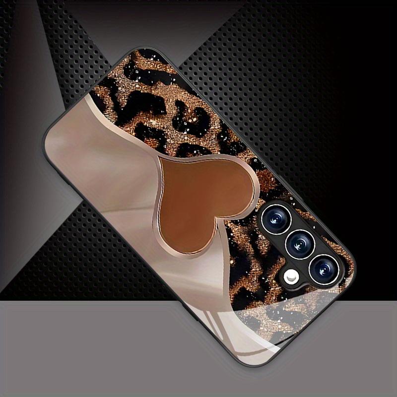 Premium Glitter Leopard Glass phone case fashion phone cases mobile phones for Samsung Galaxy S26 S25 S24 S23 S22 FE Ultra Plus