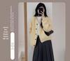 2026 Women's Petite High-Waisted Gray Wool Blend Pleated A-Line Skirt - Autumn Style