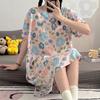 Cotton and Silk Nightgown Women's Spring, Summer and Autumn Casual Short-sleeved Large-size Printed Pajamas Summer Thin High-end Sensitive Cotton Whol