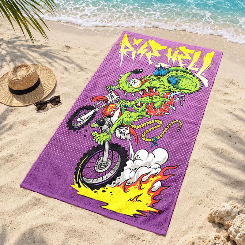 Serviette de plage Rat Fink Séchage Rapide Sans Sable Légère Serviettes de Plage pour Voyage Natation Camping