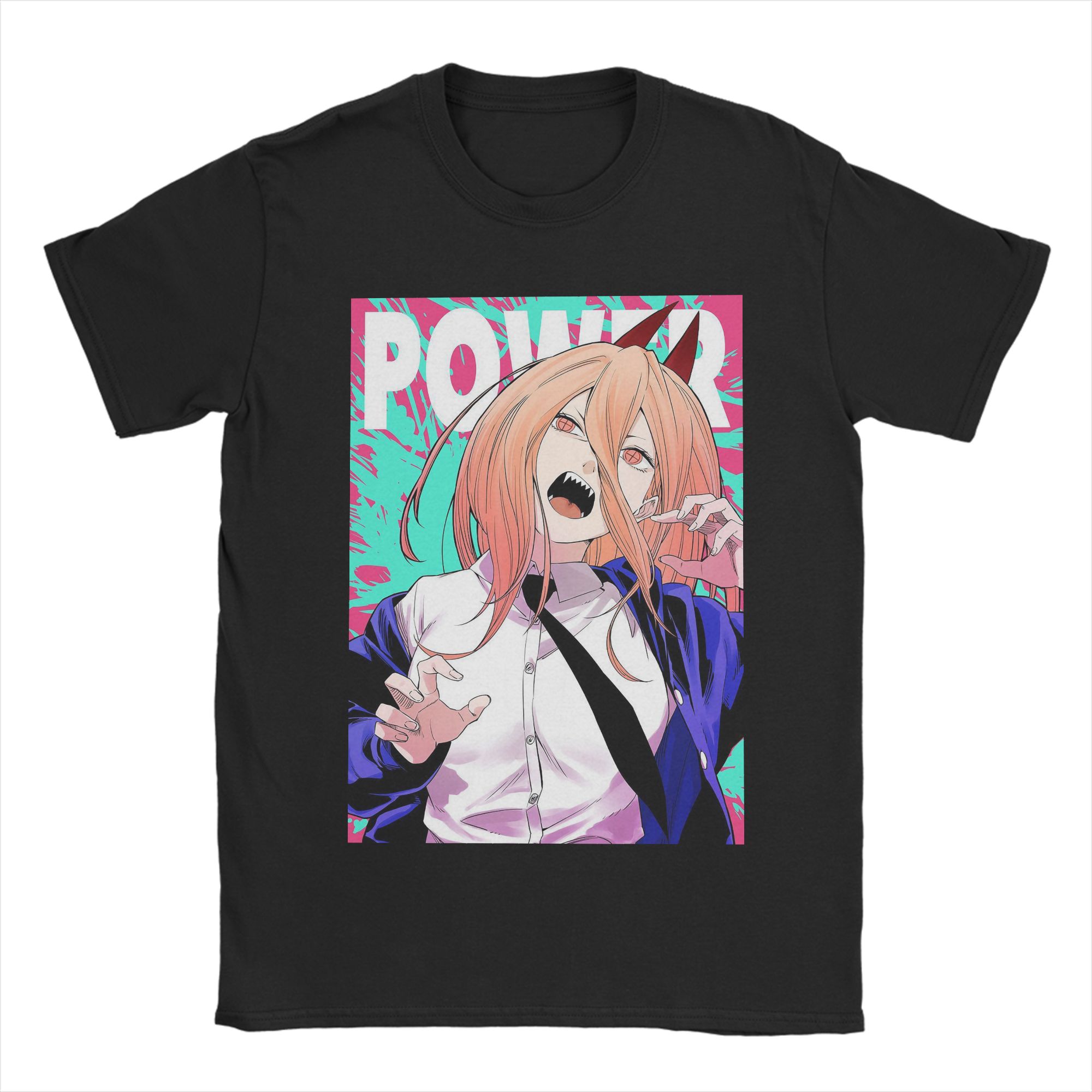 

Anime Cartoon Makima Denji Manga Tshirts Men s 100%Cotton Clothing Kawaii Chainsaw Man O-neck Short Sleeve 4XL