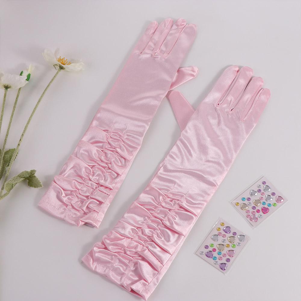 Full Finger Pleated Mittens Long  Gloves Sweet Full Finger Long Mittens  Lady
