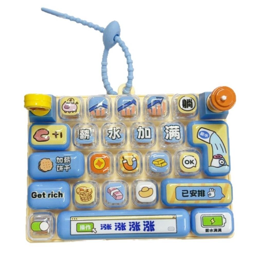 Work Theme 26 Keys Keyboard Keychain Rotatable Stress Relief Fidget Toy Travel Use
