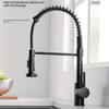 1pc Black Kitchen Hot And Cold Faucet,  Kitchen Faucet Hot And Cold Sink Telescopic Lifting Universal Spring,Rotatable Faucet