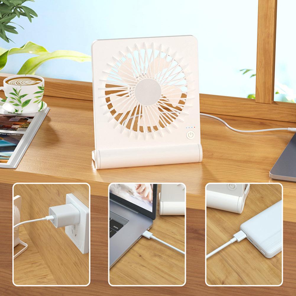USB Portable Personal Fan Ultra Quiet 3 Speeds Desktop Fan Strong Wind Table Fan for Home Office Desktop