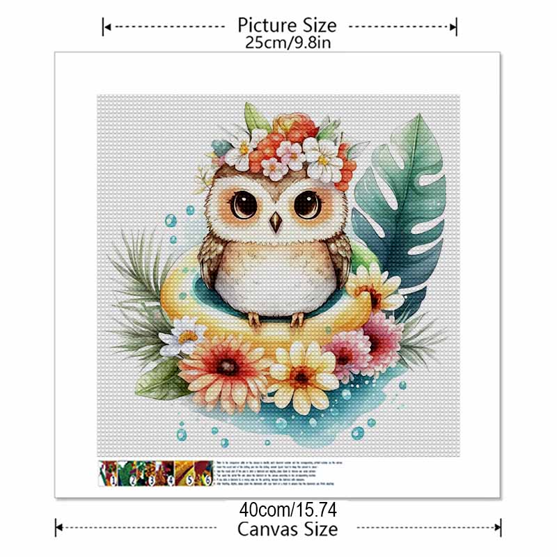 New Arrival 5D DIY Full Circle Diamond Painting "Lovely Owl" Embroidery Cross Stitch Home Decor Gift