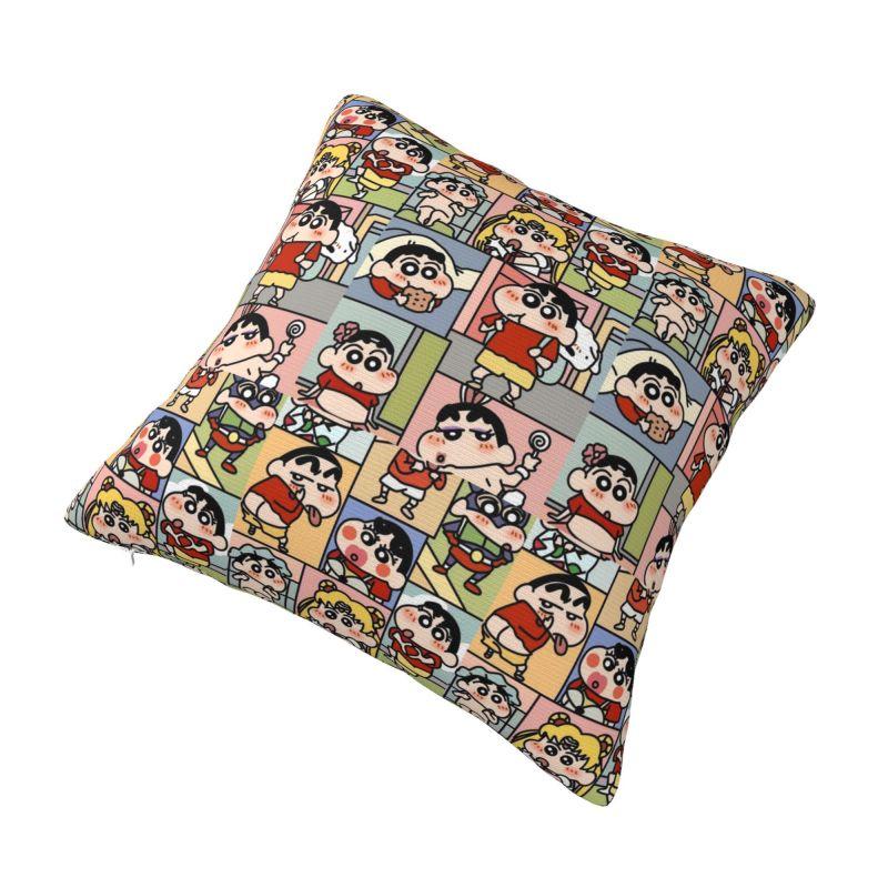 Custom Crayons Shins Chans Cartoon Pillow Case 40x40cm Anime Manga Luxury Cushion Cover Square Pillowcase