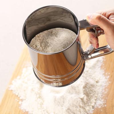Flour Sifter Ergonomics Uniform Filtration Hand-press Type Non-slip Filter Flour Semi-automatic Flour Sieve Cup Kitchen Gadget