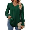 Women's Fall New Arrivals Solid Sheer Chiffon Shirt V-Neck Sleeveless Bell Sleeve Long Sleeve Top Blouse
