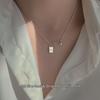 925 Sterling Silver Lucky Square Necklace - Trendy High-End Clavicle Chain Pendant for Women