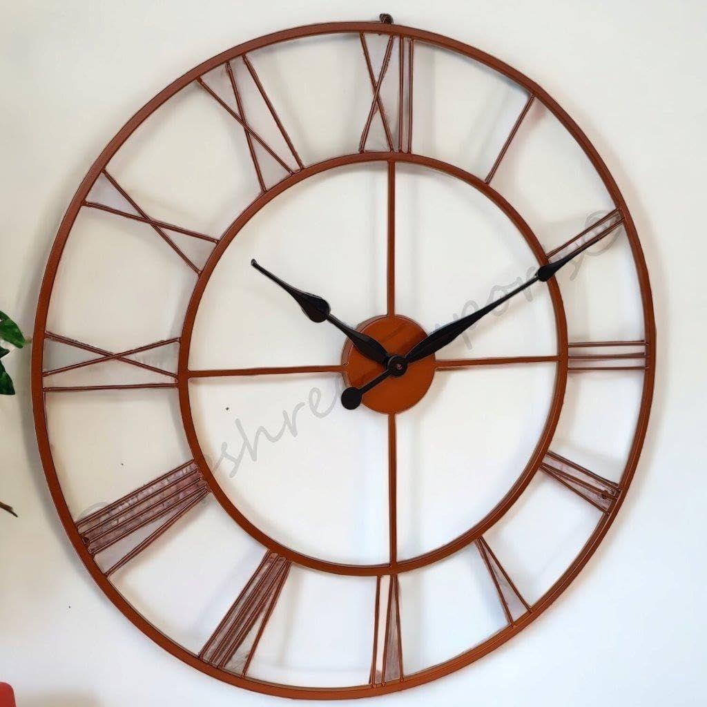 

Clock Hand-Crafted Extra Large Analog Wall Clock/Copper Colour / 30 Inch (75 Cm S)