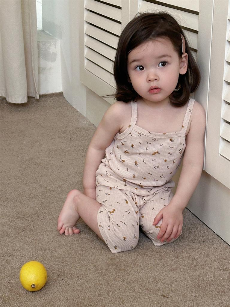 Adorable Summer Baby Dress Set Lightweight Sleeveless Floral Outfit For Girls