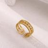 Doreen Box 1pc Stylish Exquisite Rings Jewelry 18k Gold Plated 304 Stainless Steel Open Adjustable Rings For Women Gift