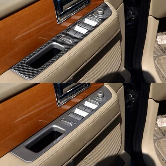 Carbon Fiber Interior Door Control Cover Trim For Lincoln Navigator 2007-2014