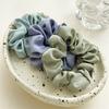 Matte Luster Muted Color Scrunchies Minimalist Gray Blue Elastic Bands Soft Touch Hair Ties For Daily Casual Wear