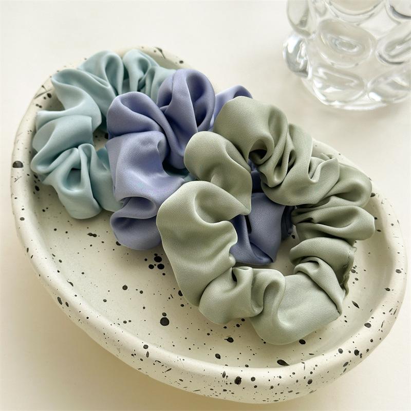 Matte Luster Muted Color Scrunchies Minimalist Gray Blue Elastic Bands Soft Touch Hair Ties For Daily Casual Wear
