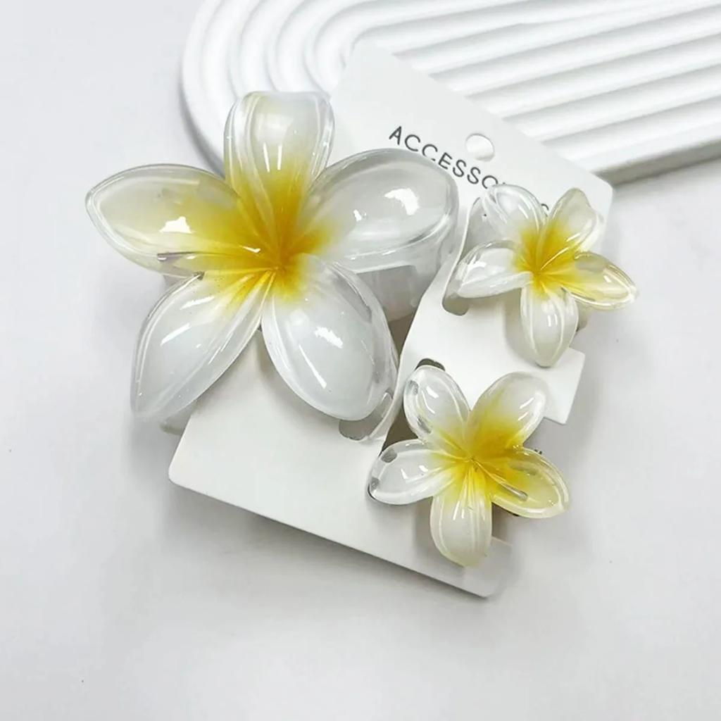 3 Pcs Hawaiian Gradient Flower Hair Claw Clip Women Fashion Large Hair Clip Girls Hairpin Barrettes Bohemia Hair Accessories