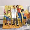 1PC Happy Burger Shop Print FlAannel Blanket, High quality Comfortable for All Seasons, Home Decor, Warmth and Comfort