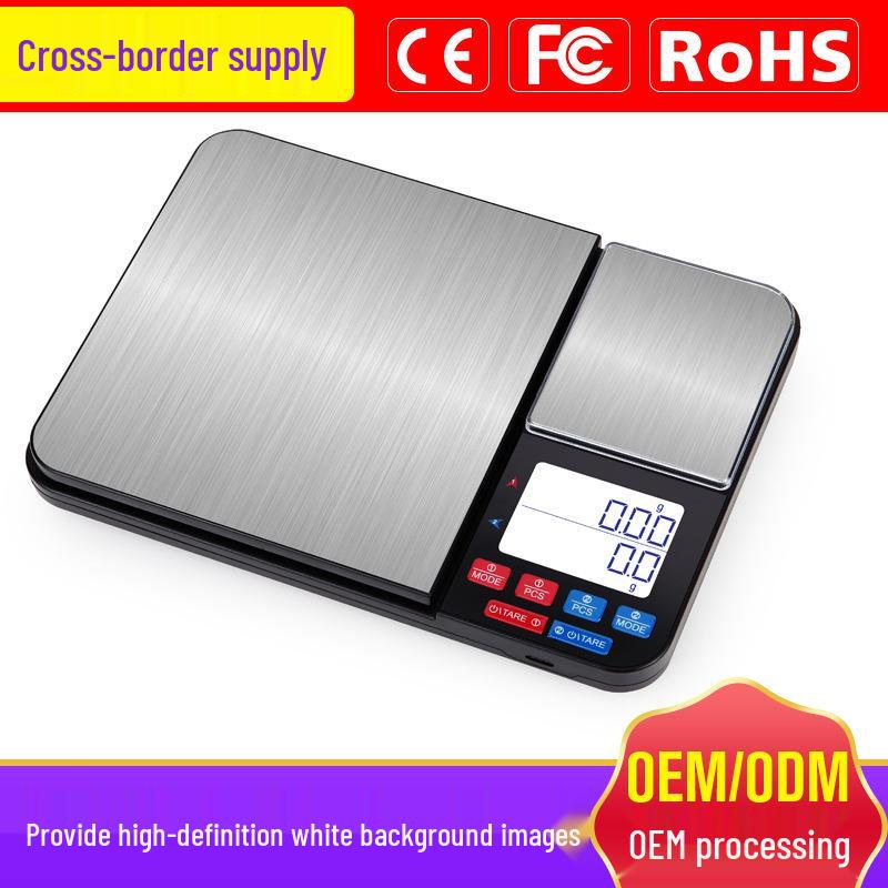 Dual-Platform Precision Kitchen Scale: Digital Food and Counting Scale with Dual Display.