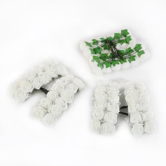 72st färgfast skum rosor konstgjorda blomhuvudet bröllop brud part heminredning