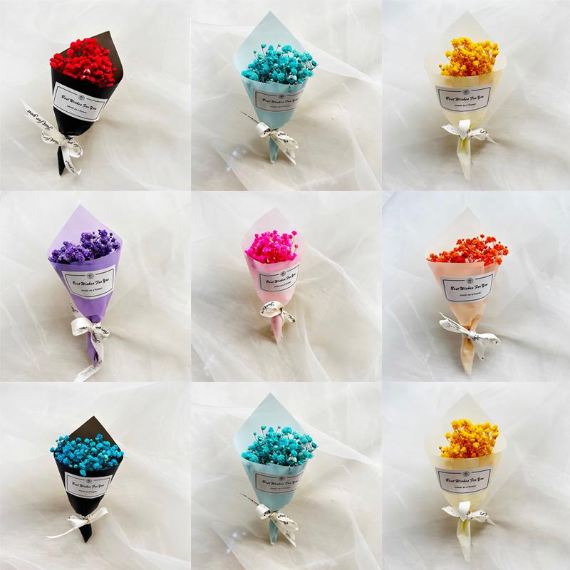 Small Bouquet Dried Eternal Flowers Car Interior Air Outlet Fragrance Clip Car Decoration Ornaments
