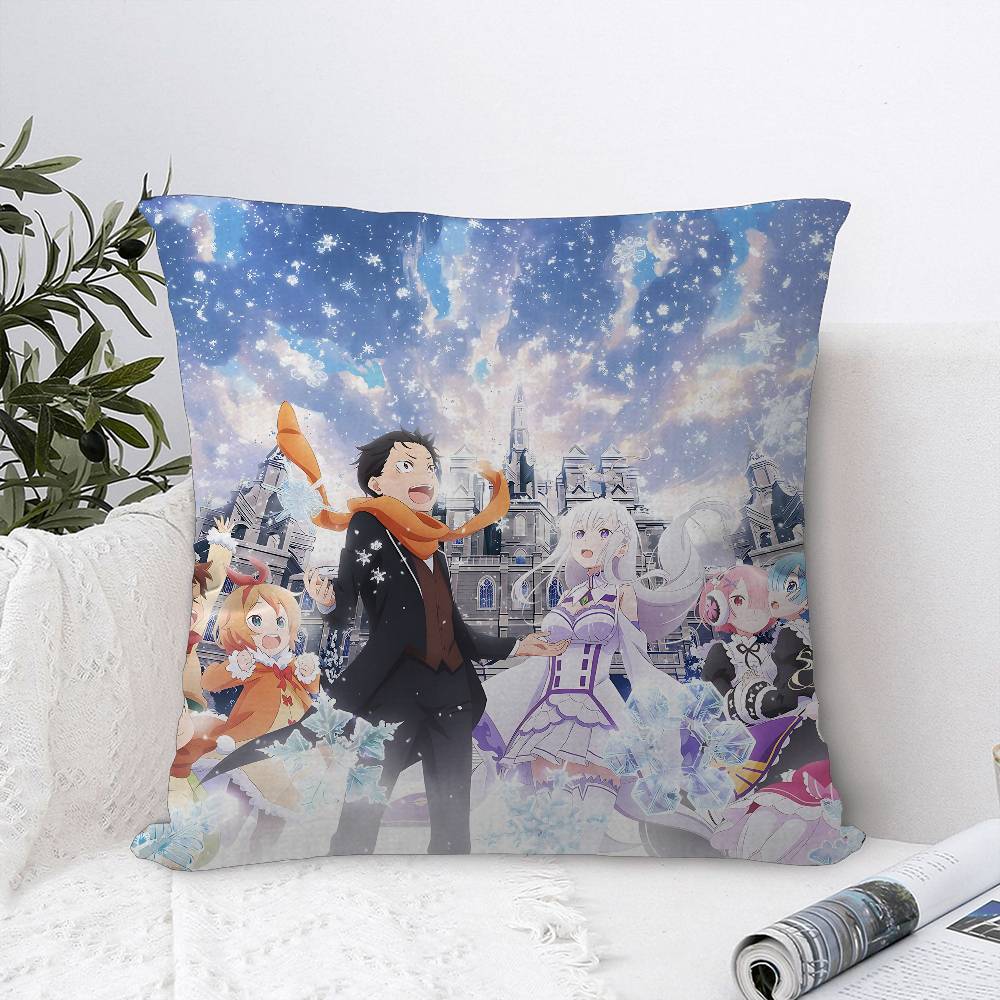 Re Zero anime Pillowcase toon Gift Cushion Cover Bedroom Home Sofa Chair Seat Decor pillow case