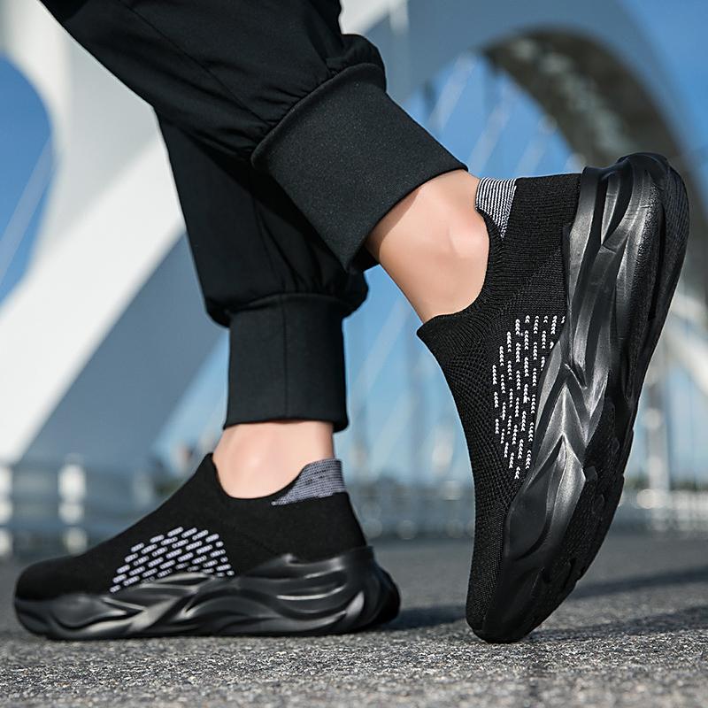 Ultra Lightweight Socks Shoes Men Women Breathable Knitted Casual Sneakers Slip-on Loafers Thick Sole Walking Footwear